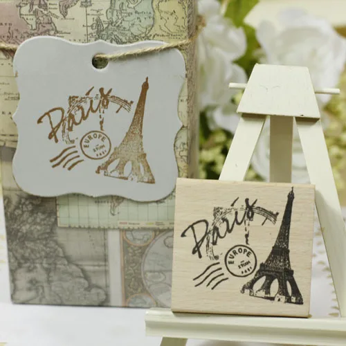 High quality vintage paris tower 4*6cm carimbos wooden rubber stamp scrapbooking stamps carimbo