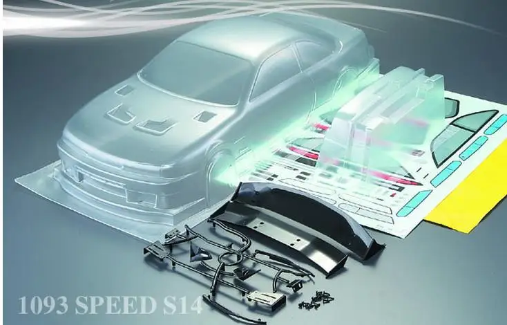 1/10 Радиоуправляемый автомобильный Поликарбонат Lexan прозрачный корпус NNissan 200SX S14