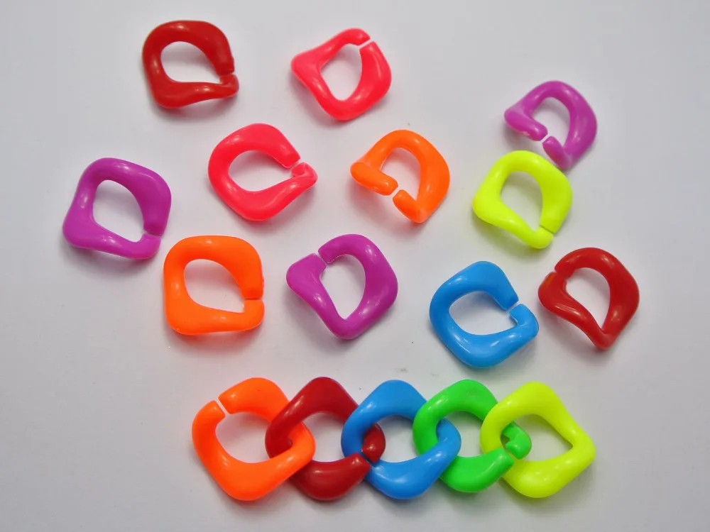 

50 Mixed Color Acrylic Chunky links Loop Chain 20mm Connector For Bracelet