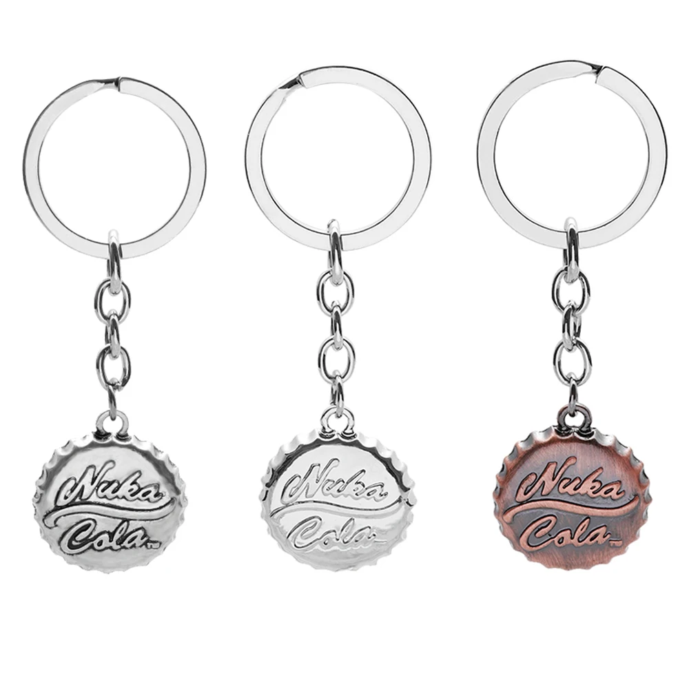 

1Pcs Hot Cool Game Fallout 4 Beer Cap Shape Pendant Keychain Fashion Car Key Ring Key Holder for Fans Gift