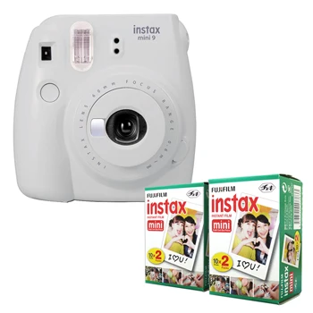 Fujifilm Instax Mini 9 мгновенная камера серии+ Fuji Instax Мини белая кромка мгновенная пленка 40 листов - Цвет: Smoky White