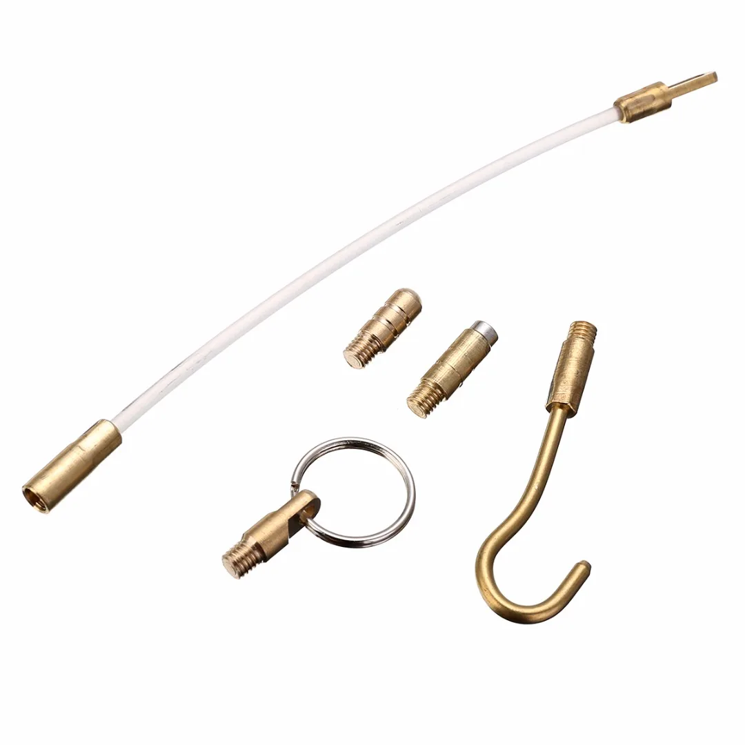 10pcs Fiberglass Cable Running Rods with Brass Hook End Brass Eye End and Flexible Acrylic Connection Kit Set