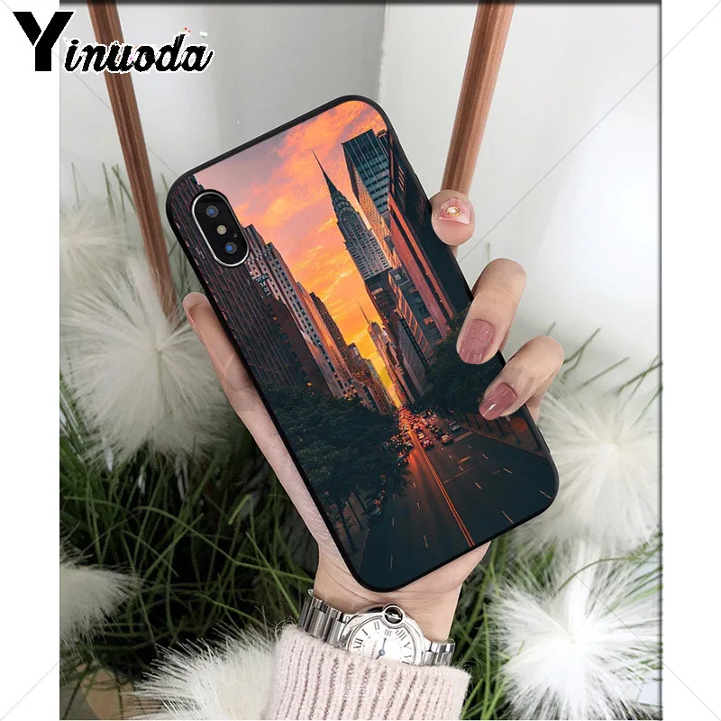 Yinuoda Нью-Йорк ТПУ Мягкий силиконовый чехол для телефона iPhone 6S 6plus 7 7plus 8 8Plus X Xs MAX 5 5S XR