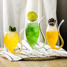 2 креативные бокалы для бокалов с соломинкой для холодных напитков дома и вечерние барная питьевая стеклянная стаканы для сока