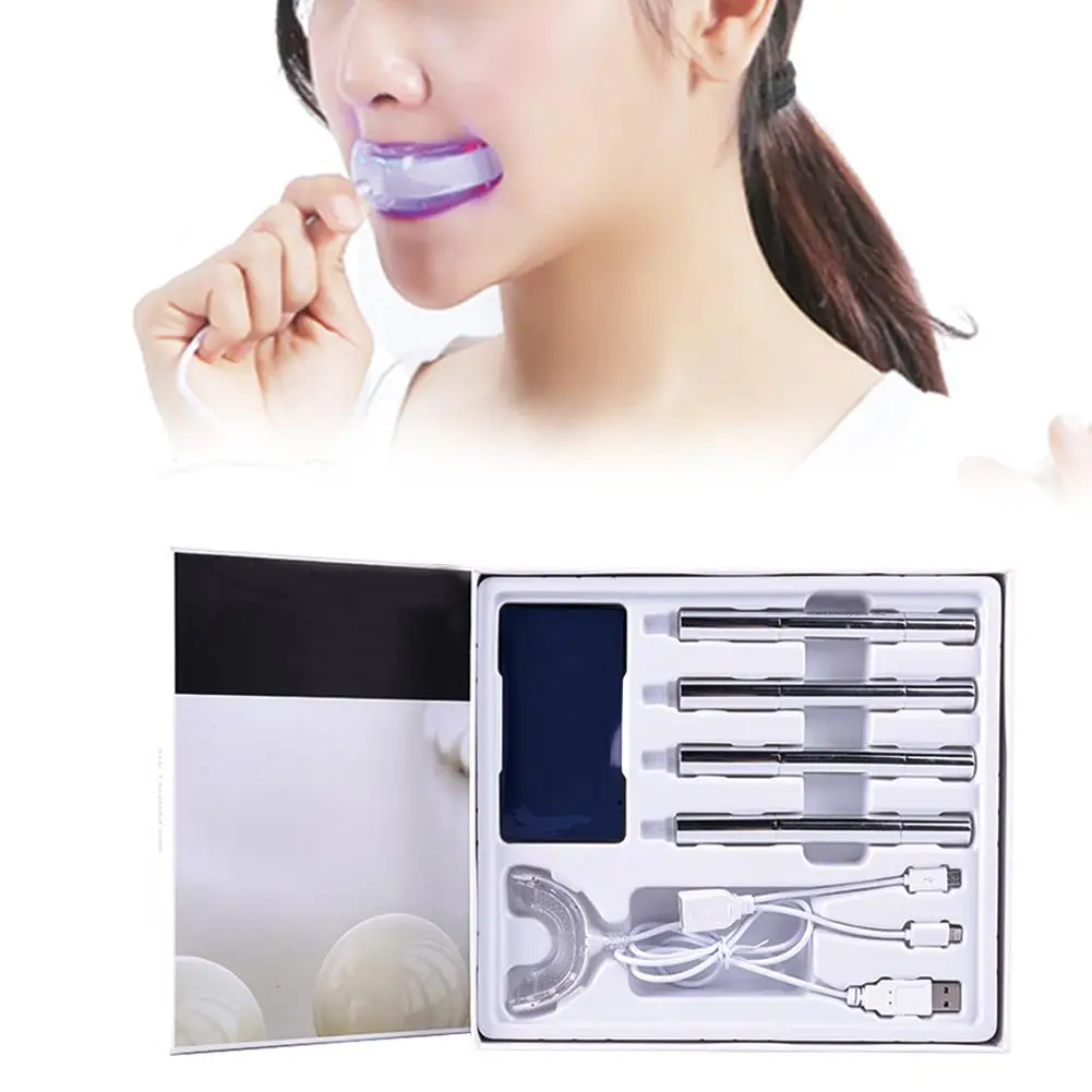 

Teeth Whitening Kit 2G Gel Rotary Pen Red Blue USB Wire Lamp Dental Instrument Set