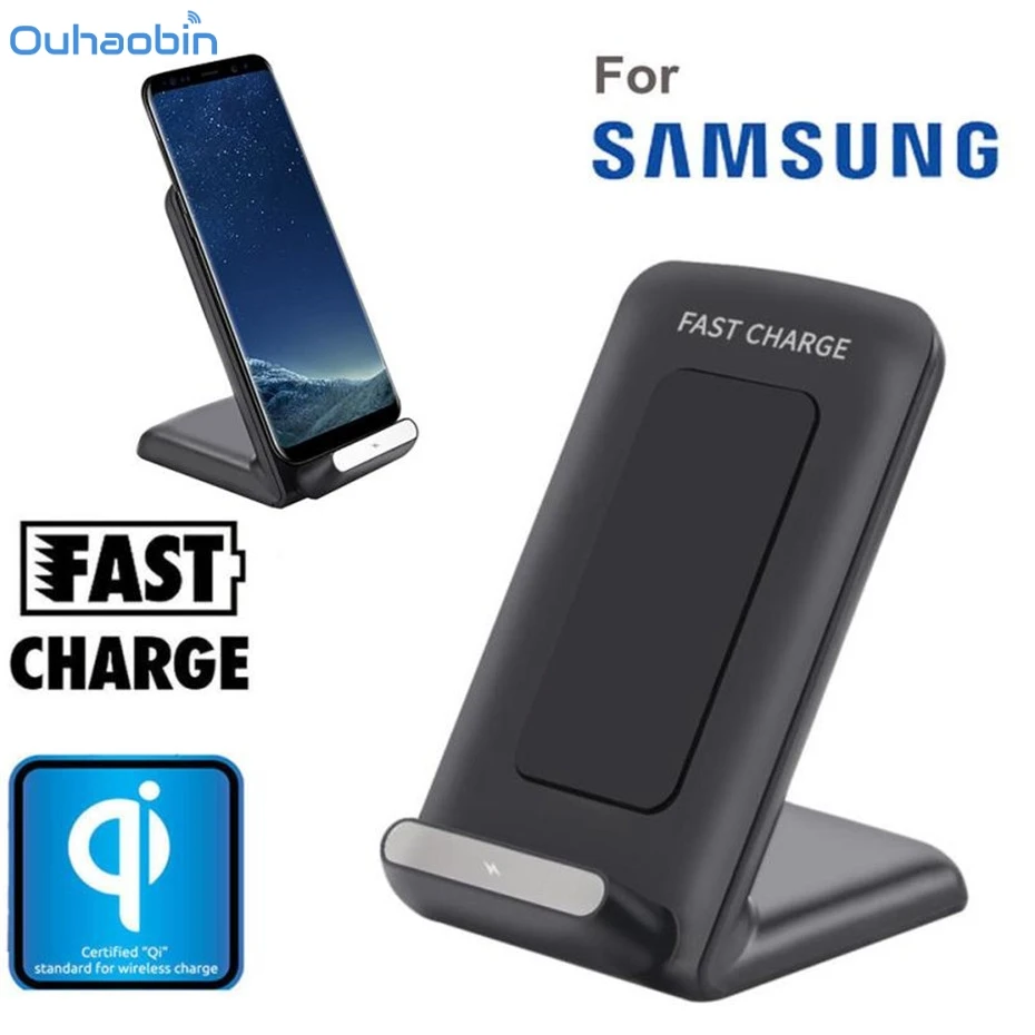Ouhaobin Smart Phone QI Wireless Charger Black Rapid Charging Stand for
