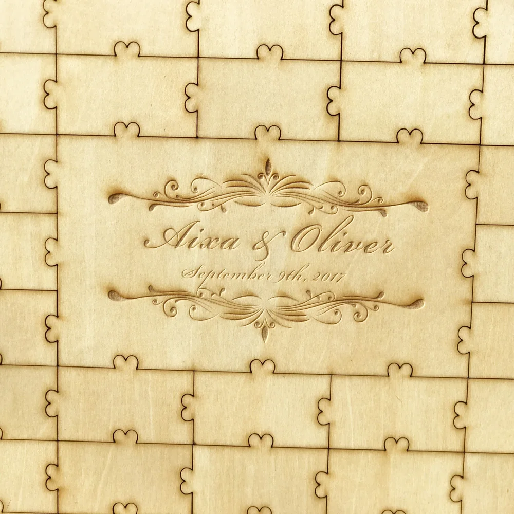Custom Wedding guest book ,Personalized Puzzle Guestbook , wedding guestbook, wooden sign book, engraved guest book2