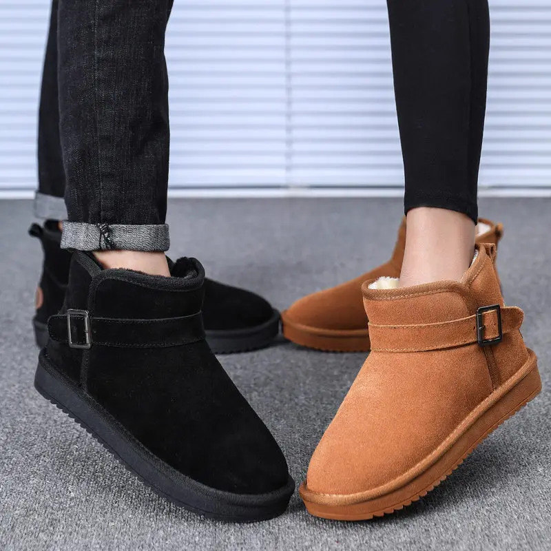 

RealHomme Men Boots Winter with Fur High Top Warm Snow Boots Male Footwear Fashion Casual Men Shoes Rubber Ankle Boots Shoes