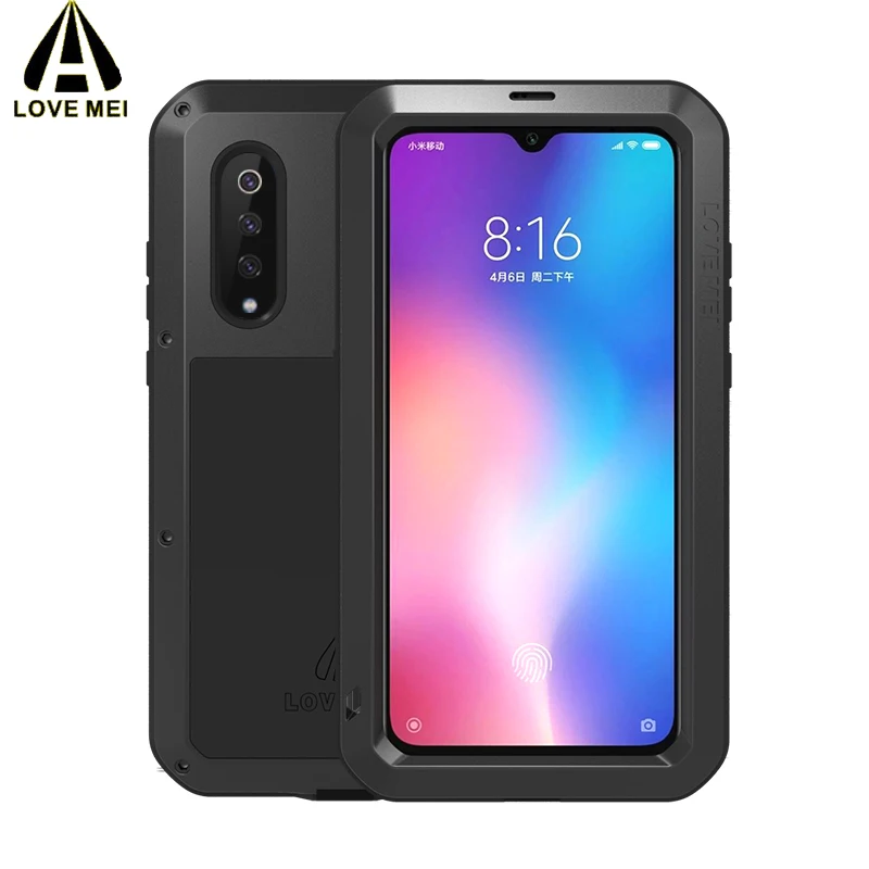 Чехол LOVE MEI для Xiaomi Mi 9 Gorilla Glass Life водонепроницаемый ударопрочный металлический