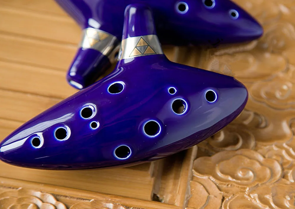 12 отверстий ocarina Legend of Zelda Alto C флейта Occarina краны синяя Керамика/глина stl Orcarina Вдохновленный времени с сумкой 80 B