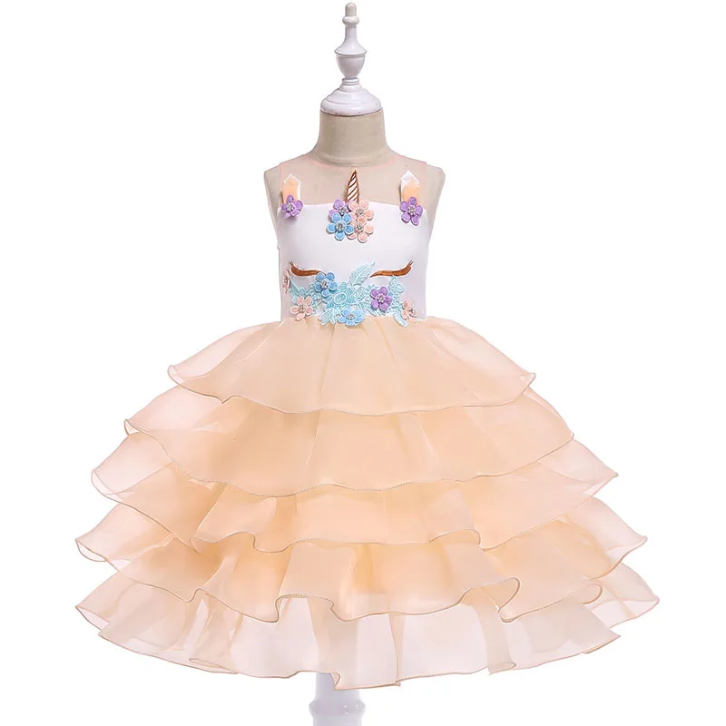 

Flower Girls Unicorn Tutu Dress Princess Girl Birthday Party Children Kids Evening Dresses Unicorn Costume Teenager Prom Designs