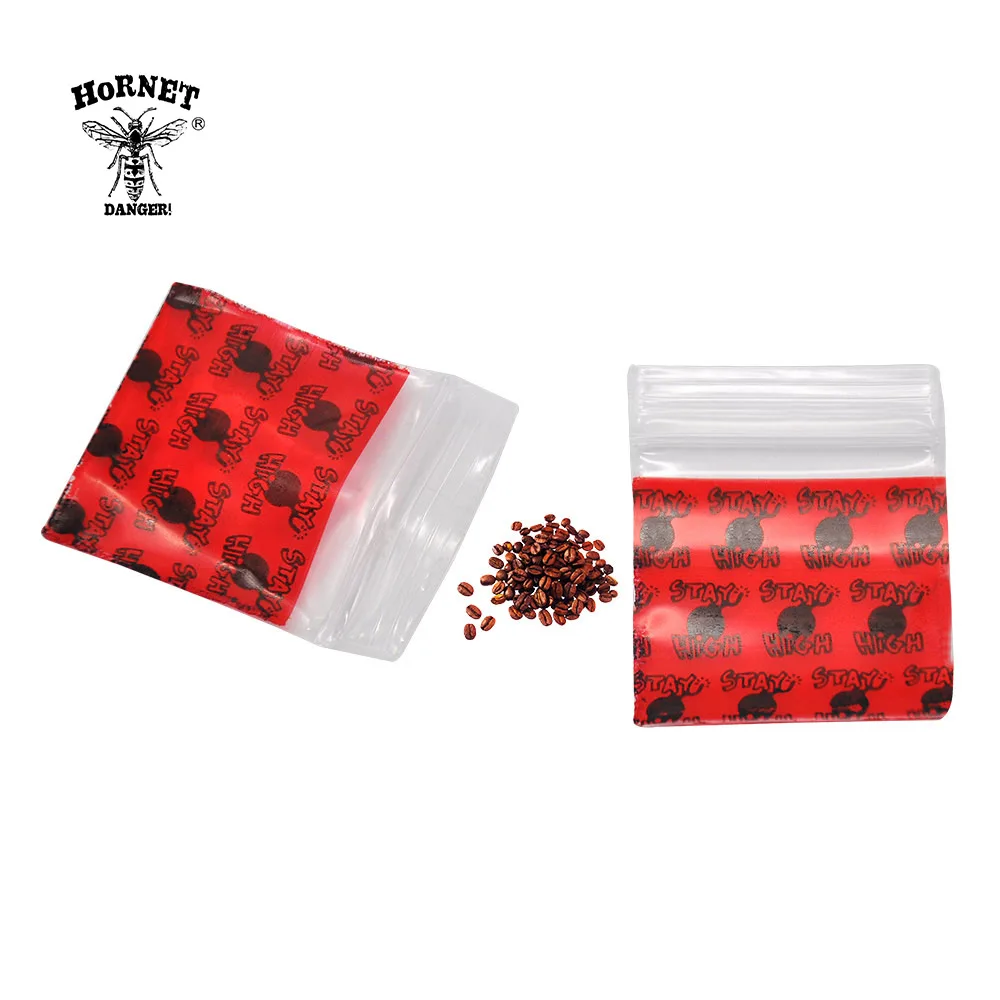 

HORNET 100pcs / Lot " Stay High " 32x33MM Resealable Zip Lock Poly Bags Cellophane Small Bag Packing Storage Seal Jewelry Bags