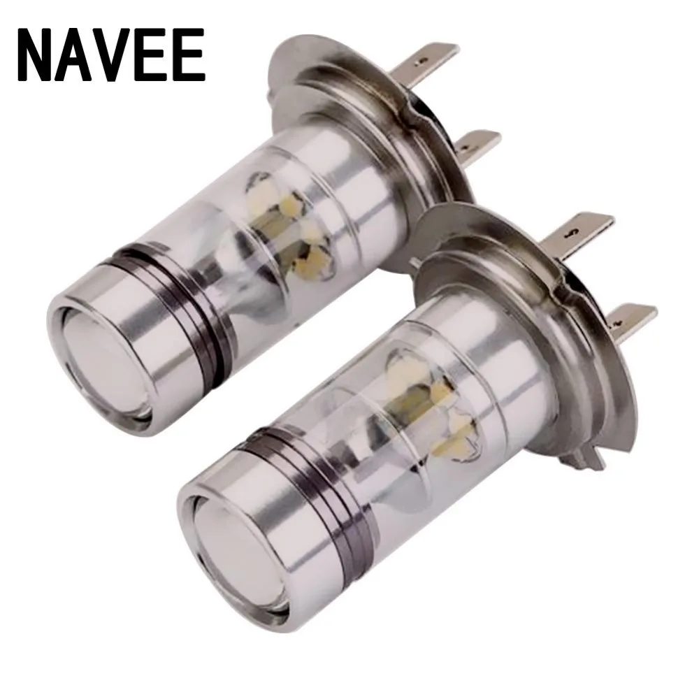 Car Headlight 100W H7 2828 SMD Car Styling LED Bulb 8000K Automobiles Fog Driving DRL Signal Light For Universal Cars