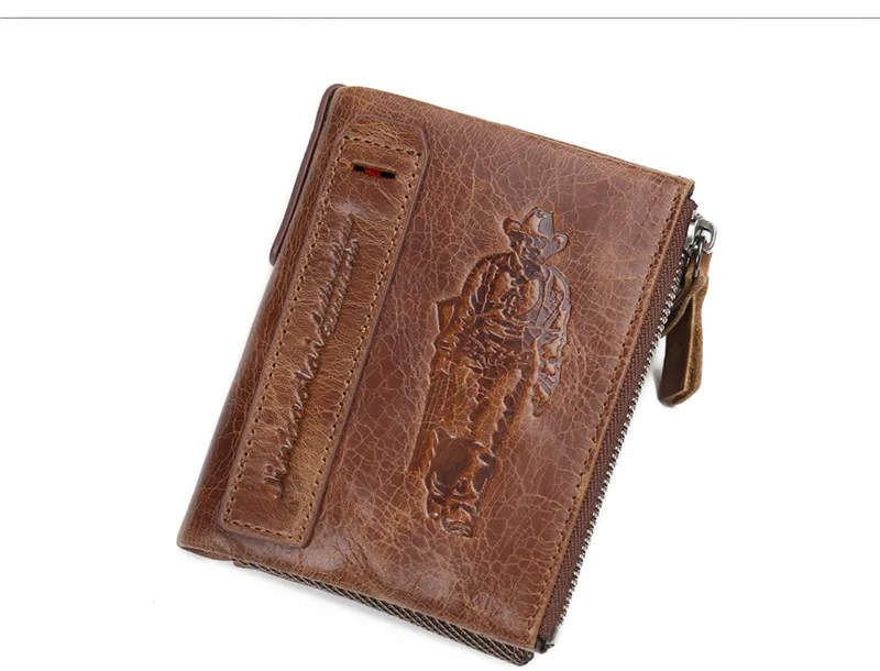 Мужской бумажник из натуральной кожи Короткий держатель карт маленький кошелек на молнии роскошный брендовый кошелек мужской маленький