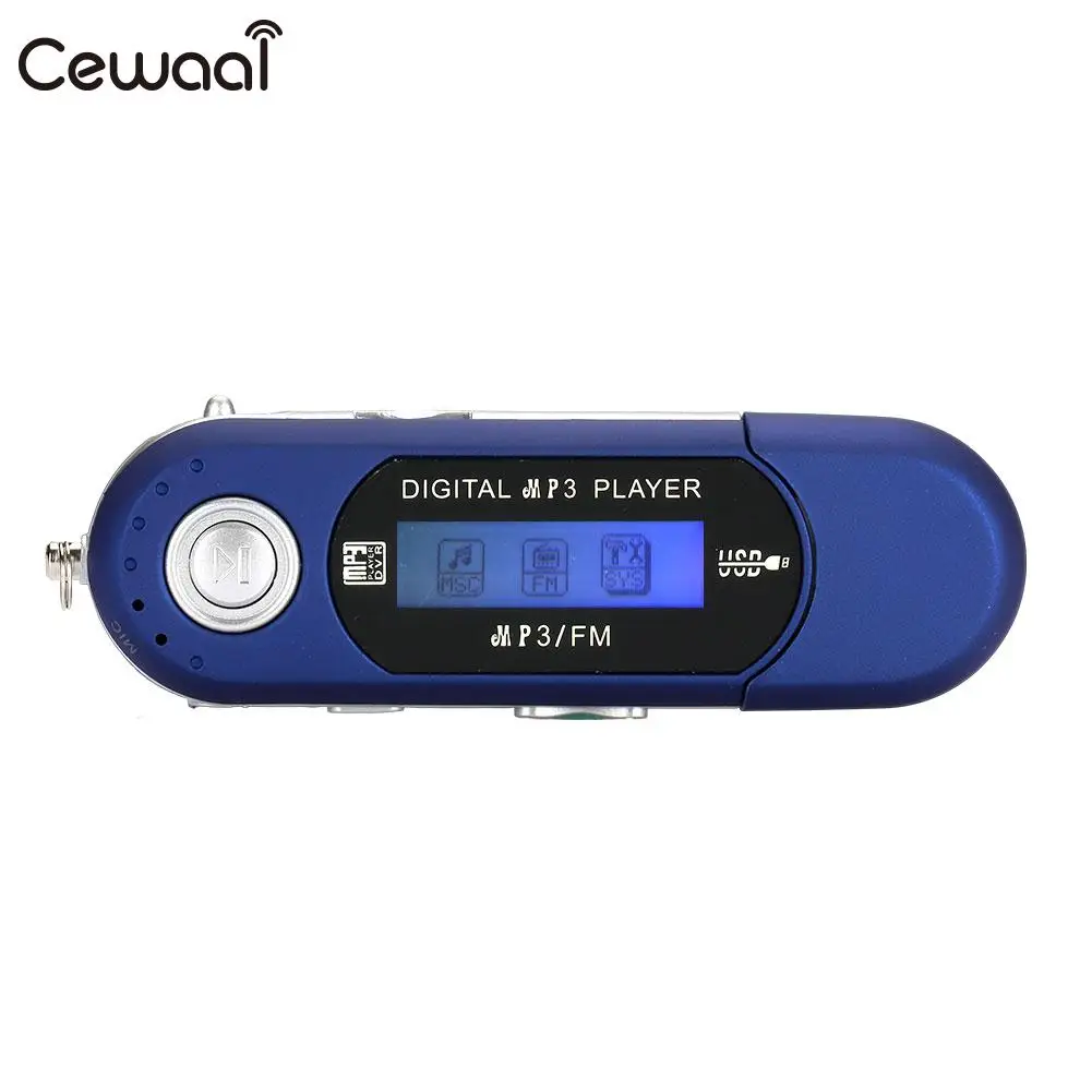 Музыкальный медиаплеер Портативный USB MP3 Спорт FM радио ABS Поддержка TF карта путешествия - Цвет: blue