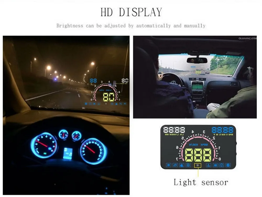 5," Экран E350 HUD Дисплей автомобиль ускорения Предупреждение лобовое стекло проектор Системы для автомобилей с OBDII и ЕС OBD Порты и разъёмы