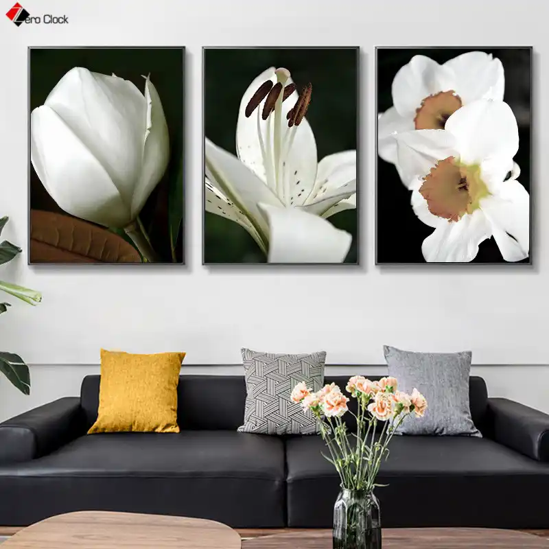 Poster Magnolia Daffodils Lilly Estampado Botanico De Flores
