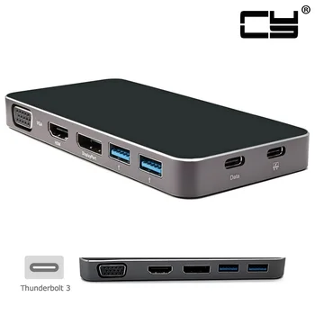 

Chenyang USB-C USB 3.1 to Displayport VGA HDMI USB HUB & Dual Type-C Female Power Adapter for Lap top
