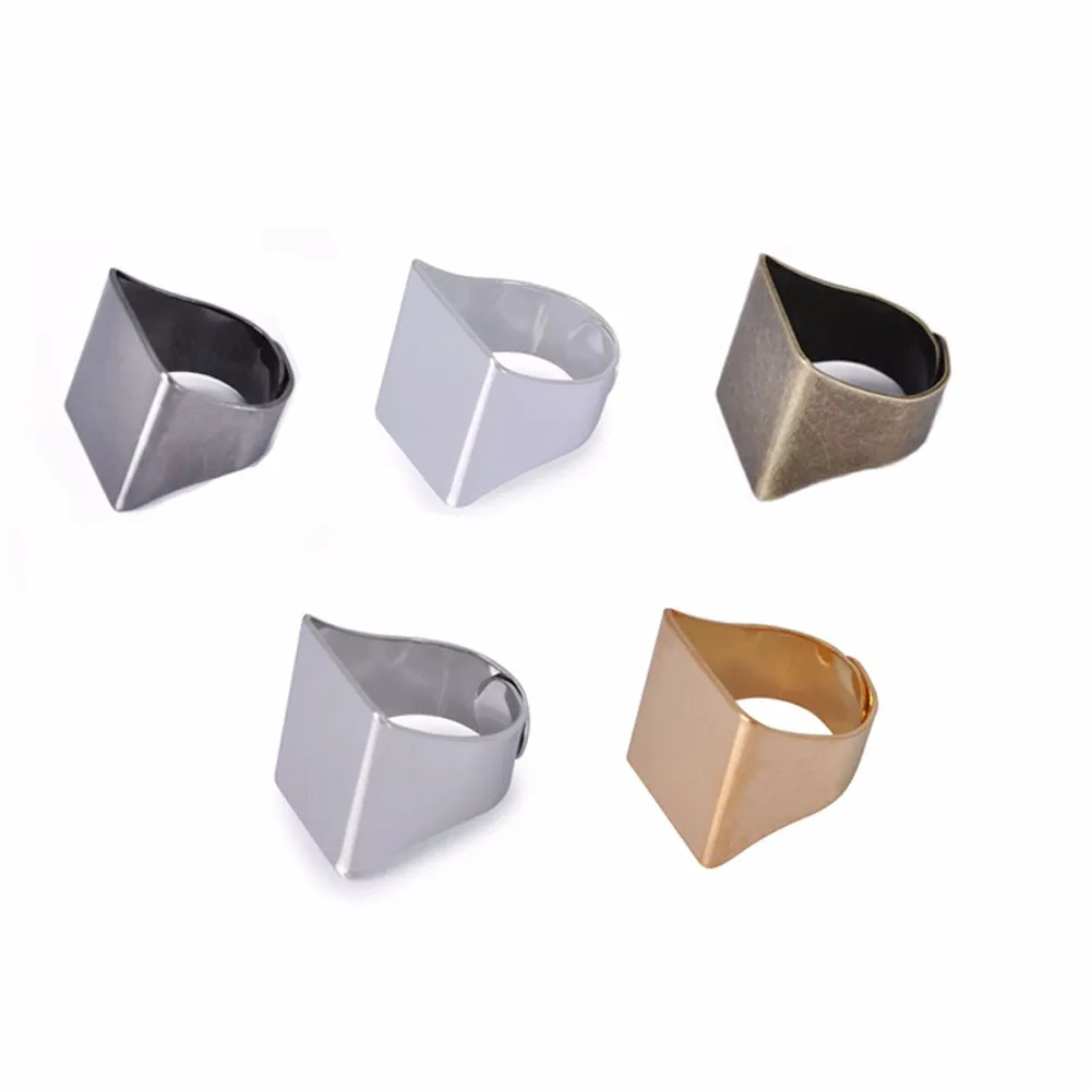 

20Pcs 20mm Square Base Cameo Stamping Blank Adjustable Flat Pad Split Ring Setting Base For DIY Ring Jewelry Making