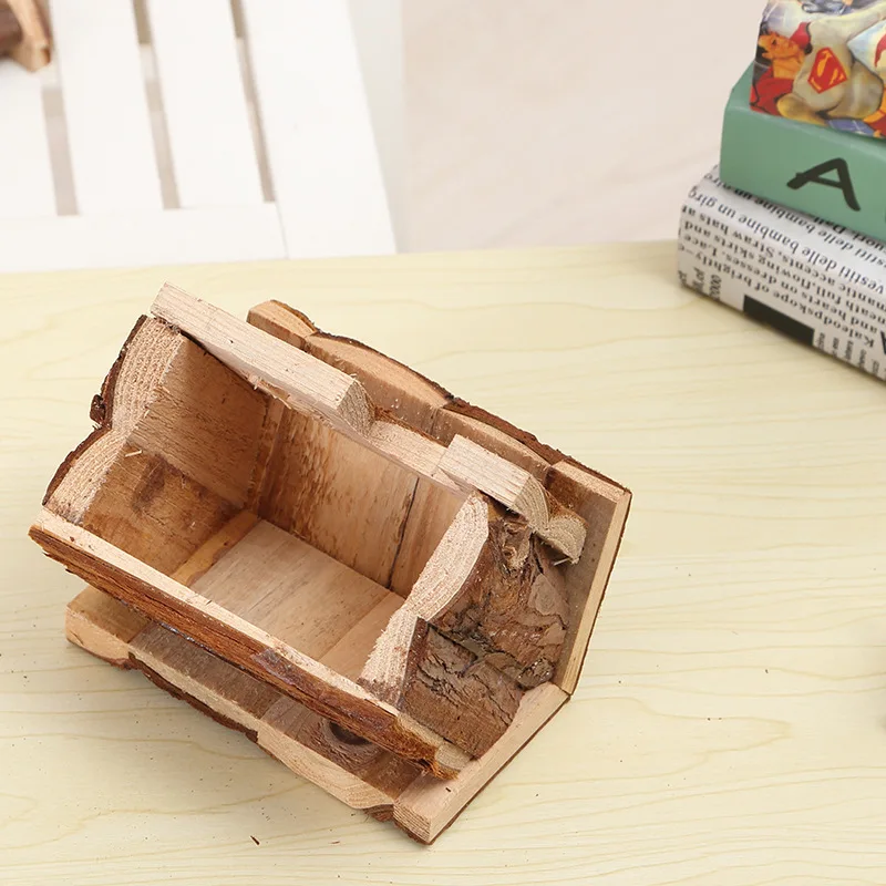 Natural Wood Small Animal pet Hamster house Bed Summer guinea pig hedgehog chinchilla House cage Nest Hamster chew toy accessory