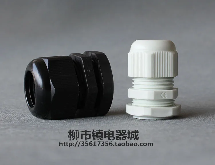 1piece M20*1.5 Waterproof Nylon Plastic Cable Gland Connector for 6-12mm Cable black color Hot Sale IP68 Factory