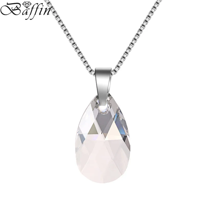 BAFFIN collar con colgante de gota de agua Swarovski para mujer, cristales originales Color plateado, joyería de boda, regalo de fiesta|crystal drop|crystal crystalnecklace - AliExpress