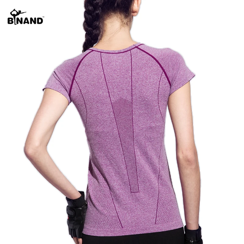Binand Yoga женские спортивные футболки Для Занятий Аэробикой футболка с коротким