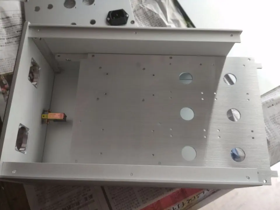 Dual UV meter Full Aluminum power amplifier Box Enclosure AMP Case DIY