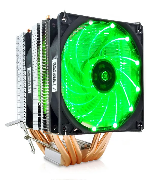 

6 heatpipe dual-tower 4pin CPU cooler LGA775 1150 1151 1155 1366 2011 cooling 9 cm fan 12V LED light Support Intel AMD