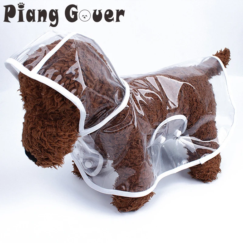 

Transparent Soft Fabric Dog Raincoat Apparel Windproof For Dogs Raincoat Hooded Pet Clothes