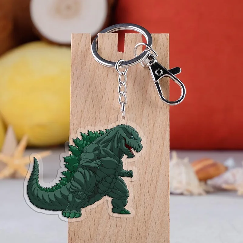 

Movie Gojira Cosplay Keychain Japanese Cartoon Animal Dinosaur Monster Godzilla Car Key Holder Chain Pendants Keyrings