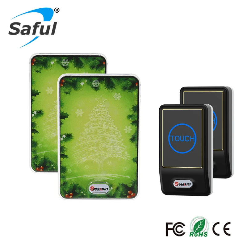 

Wireless DoorBell Waterproof Home Gate Security LED light 2 Indoor Wireless Doorbell Receiver +2 Outdoor Transmitter