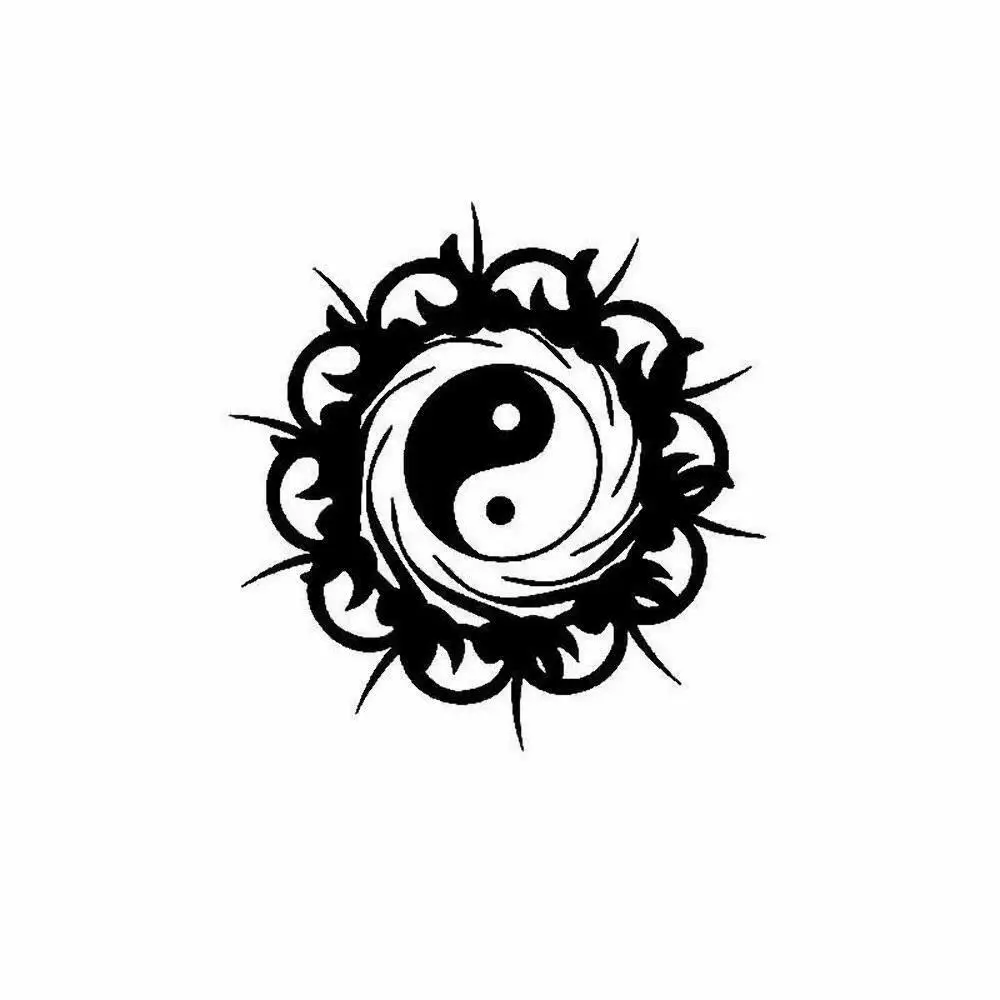 Дизайнерская виниловая наклейка Yin Yang Sun Buddha для автомобильного окна бампера