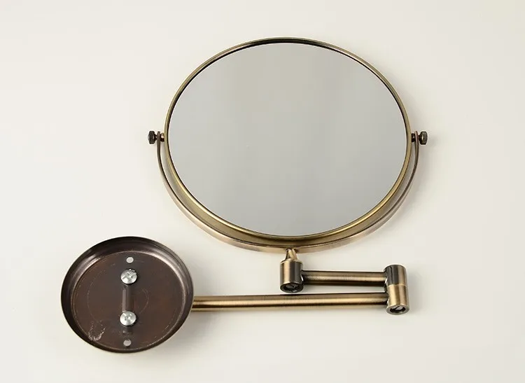 Зеркала для ванной 8 дюймов круглые 2 лица 3 x увеличительные зеркала для ванной комнаты складное зеркало для макияжа Латунное бронзовое