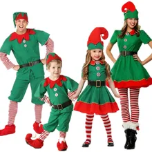 Рождественский подарок; праздничное платье; костюм; семейная одежда для родителей и детей; карнавальный костюм эльфа; костюм Питера Пэна на Хэллоуин для детей и взрослых