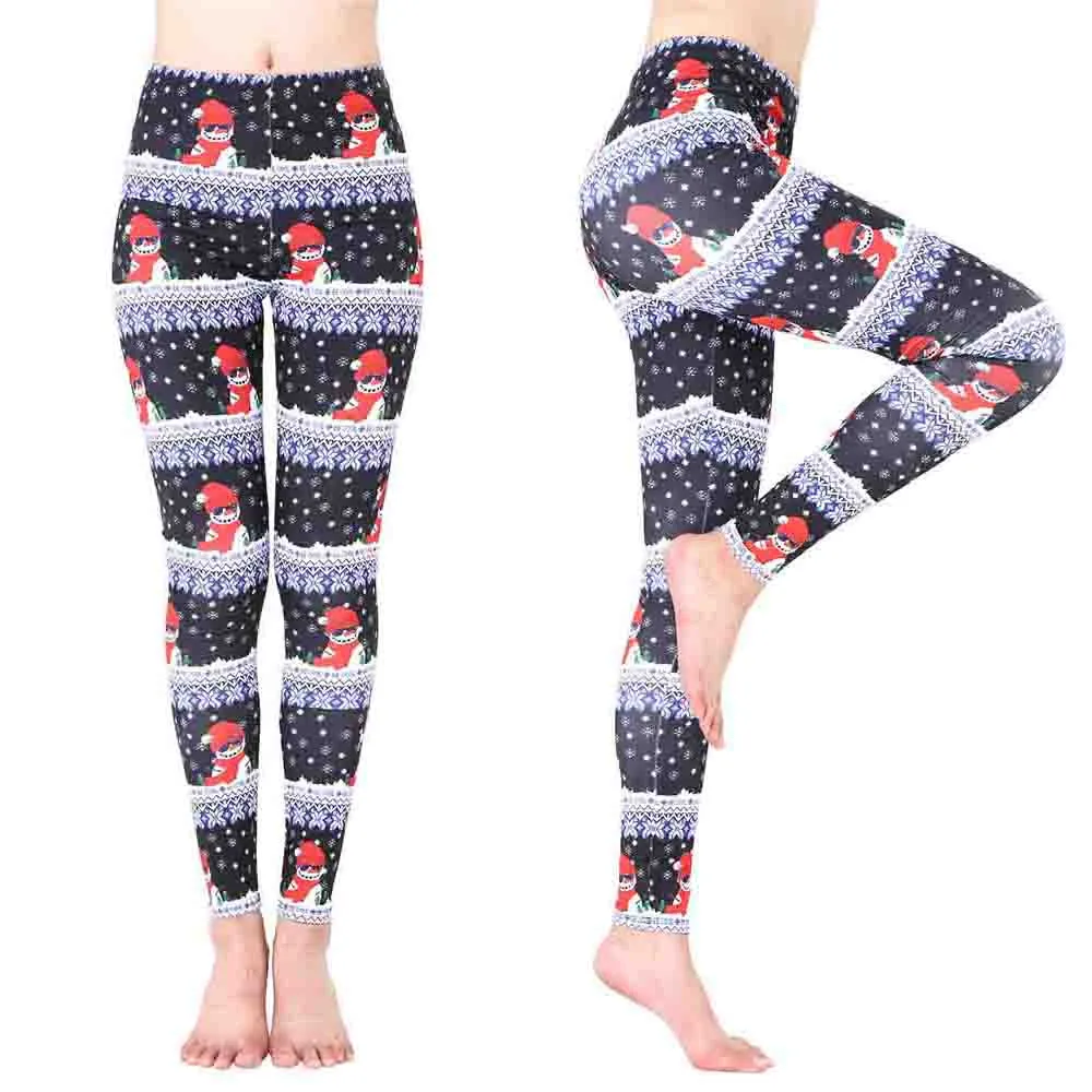 Buy Christmas snowman printed yoga pants