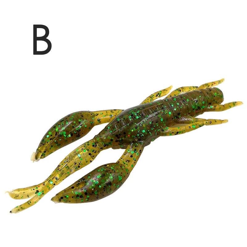 6 мм шт. 65 мм/5,4 г рыболовные приманки креветки Силиконовые мягкие приманки червь привлекательные креветки воблер джиг поворотный бас рыболовные снасти - Цвет: Green-B