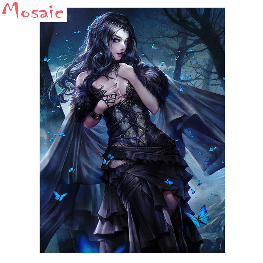 

Full Square,DIY Diamond Embroidery,Cross Stitch,5D Diamond Painting,black angel,3d pictures of Rhinestone Mosaic customzied foto