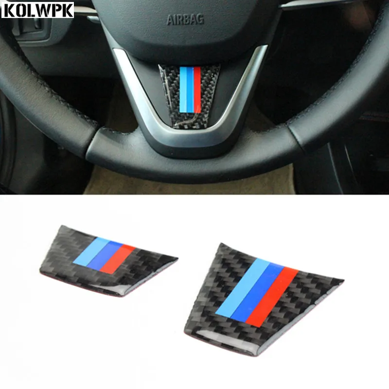 Carbon Fiber Refit Car Steering Wheel Stickers Decor Motorsports Emblem for BMW 3 Series E90(05-12) 320i 325i 318i Car-styling | Автомобили