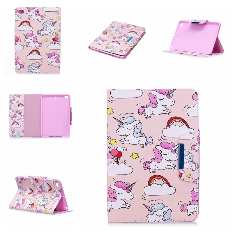 Wekays Case for Apple IPad Mini 1 2 3 Cute Cartoon Flamingo Unicorn PU Flip Leather Cover Case For iPad Mini 2 Mini 3 model Capa