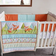 7 шт. Prairie Fox Baby Постельное белье детская люлька кроватка постельных принадлежностей cunas одеяло в кроватку защитный бортик кровати юбка в комплекте