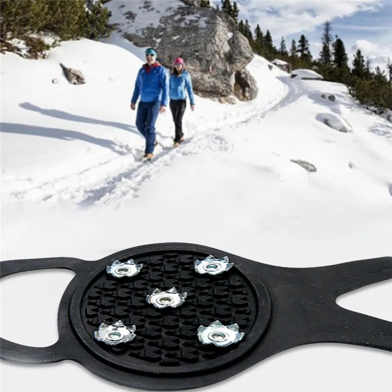 New winter Non-slip Snow Cleats Shoes Boots Cover Step Ice Spikes Grips Crampons For Hiking Outdoor Equipment  #3n16 (5)