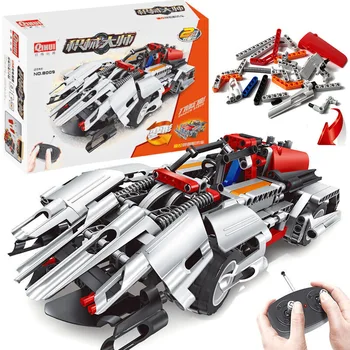 

Qihui assembled building blocks charging dynamic remote control toy sports car Children's educational building blocks toys.