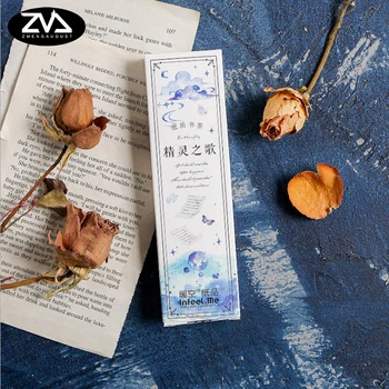 

30pcs/box Song of the elf paper bookmark stationery bookmarks Kawaii Cartoon Promotional Gift Office school supplies papelaria