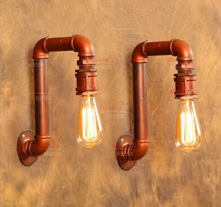 Luz de parede vintage, Lâmpada retro para tubulação de água, Loft Lamp