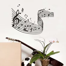Music Art Removable Vinyl Decal Quaver Musical Wave Wall Stickers Mural Diy Art Living Room Decorative Home Decor Wallpaper