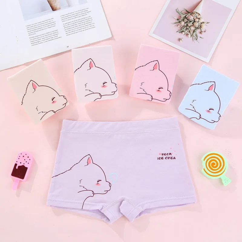 

10Pcs/Lot Baby Girls Underwear Bear Pattern Teenage Cartoon Kids Panties Children Short Boxers Cotton Panties Cute Underpants