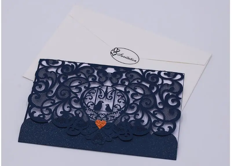 200 шт./компл. Hollow свадебные приглашения Творческий Бумага открытка на день рождения высокого класса Бизнес приглашение с конвертом