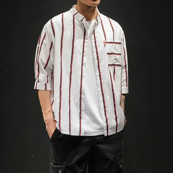 

2019 NEW Men Shirt High Quality Striped Hawaiian Half Sleeve Shirt Camisa Masculina Brand Summer Casual Male Shirt Streetwear