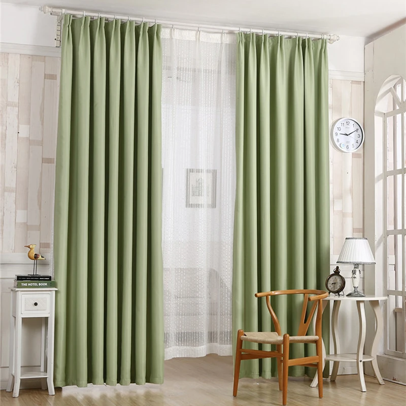 Зеленые Плотные затемненные короткие синие занавески s для спальни жалюзи ткань для гостиной розовые шторы для окон кафе WP349C